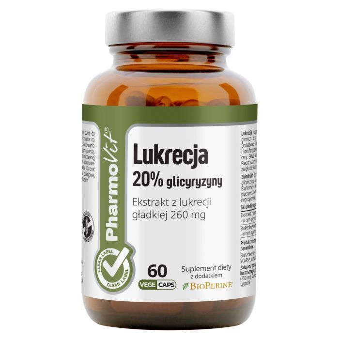 Lukrecja 20% glicyryzyny Clean label Pharmovit, kaps.,60 szt main product photo