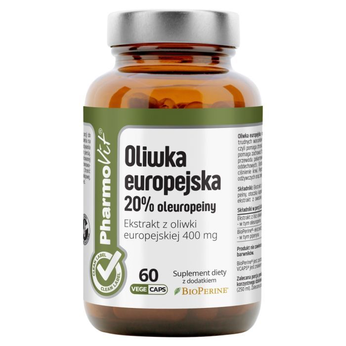Pharmovit Oliwka europejska 20% oleuropeiny, kaps., 60 szt main product photo