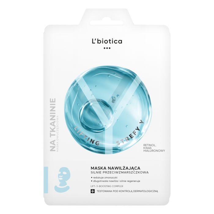 L'Biotica Lifting Strefy Y, maska nawilżająca do twarzy, szyi, dekoltu, przeciwzmarszczkowa, 1 szt. main product photo
