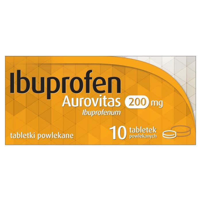 Ibuprofen Aurovitas, 200 mg, tabl.powl., 10szt main product photo