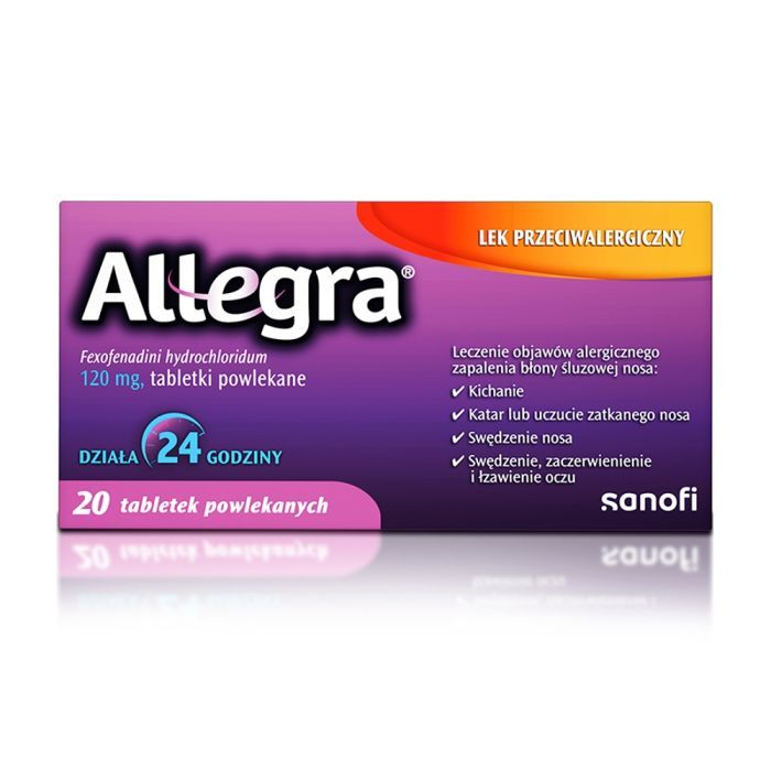 Allegra, 120 mg, tabl.powl., 20 szt main product photo