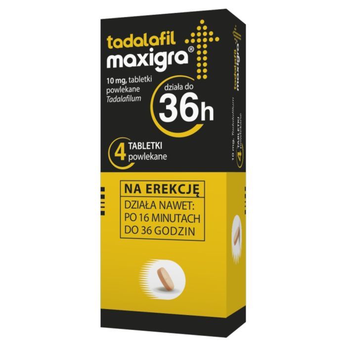 Tadalafil Maxigra, 10 mg, tabl.powl., 4 szt main product photo
