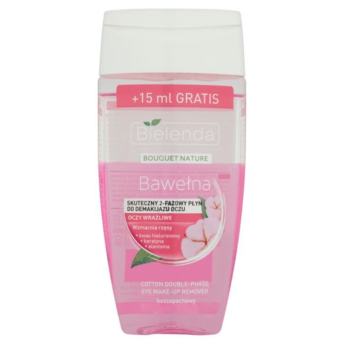 Bielenda Bouquet Nature Bawełna, Skuteczny 2-fazowy płyn do demakijażu oczu, 140 ml main product photo