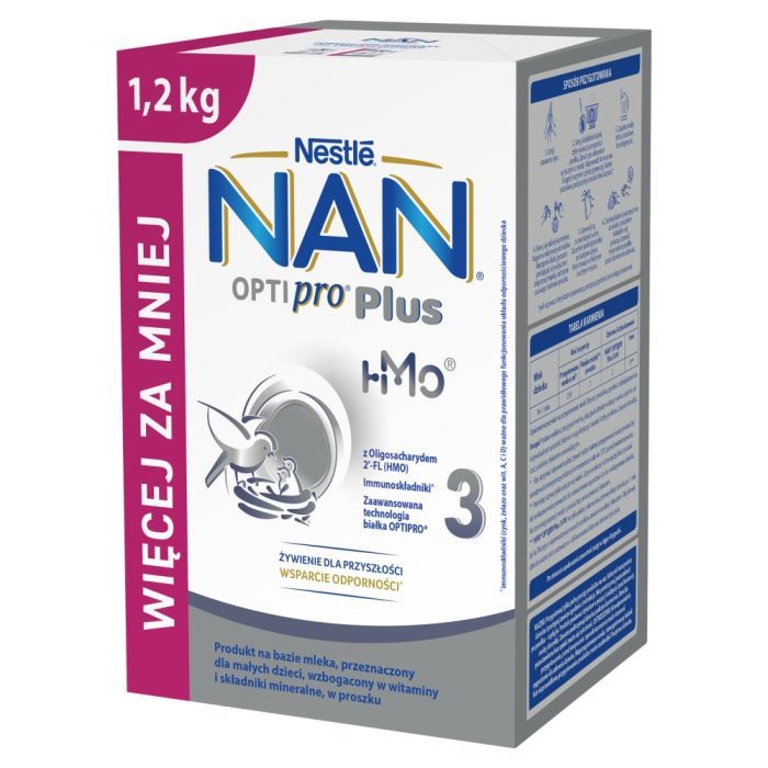 Mleko Nan Optipro Plus 3 HMO, prosz.,1200 g main product photo