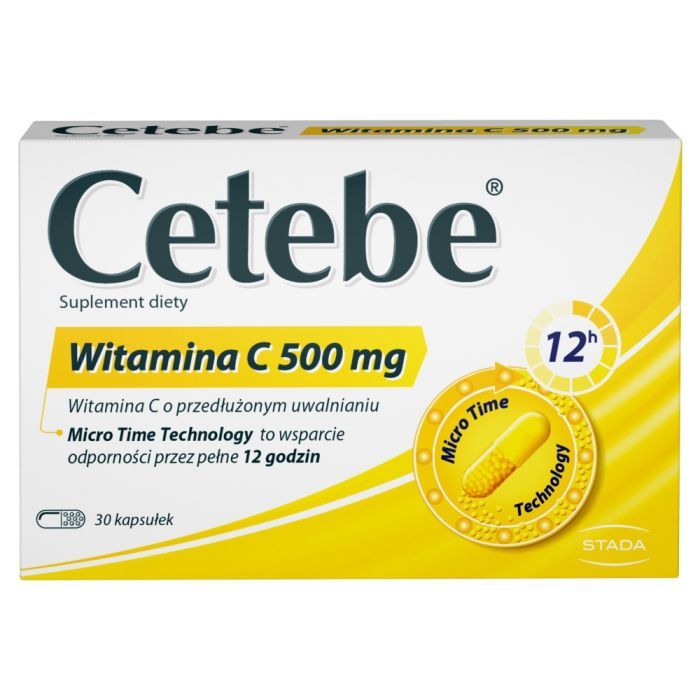 Cetebe Witamina C 500 mg, kaps., 30 szt main product photo