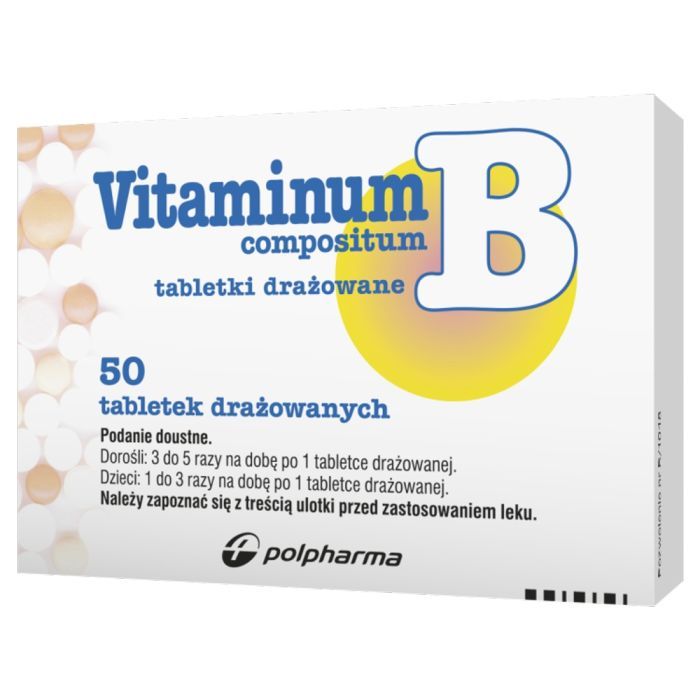 Vitaminum B compositum, tabletki drażowane, 50 szt. main product photo