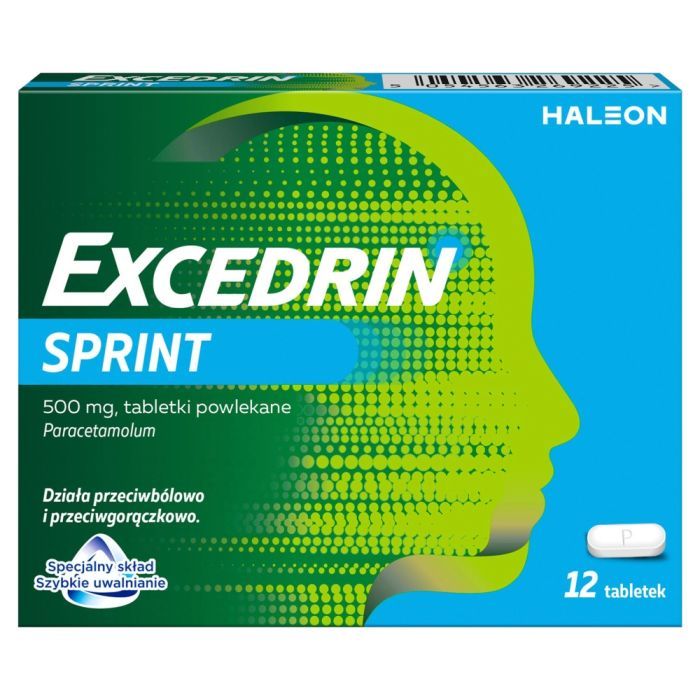 Excedrin Sprint, 500 mg, tabl.powl., 12 szt