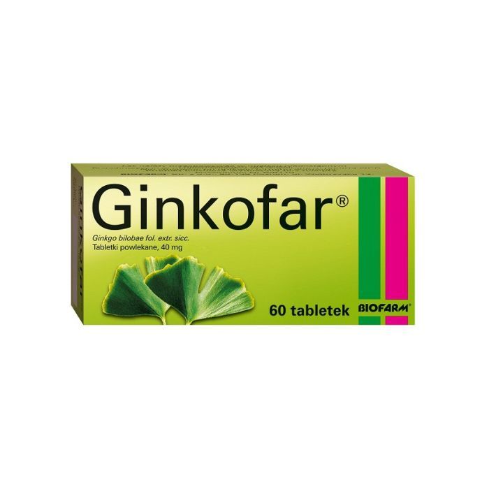 Ginkofar, 40 mg, tabl.powl., 60 szt,bl(6x10) main product photo