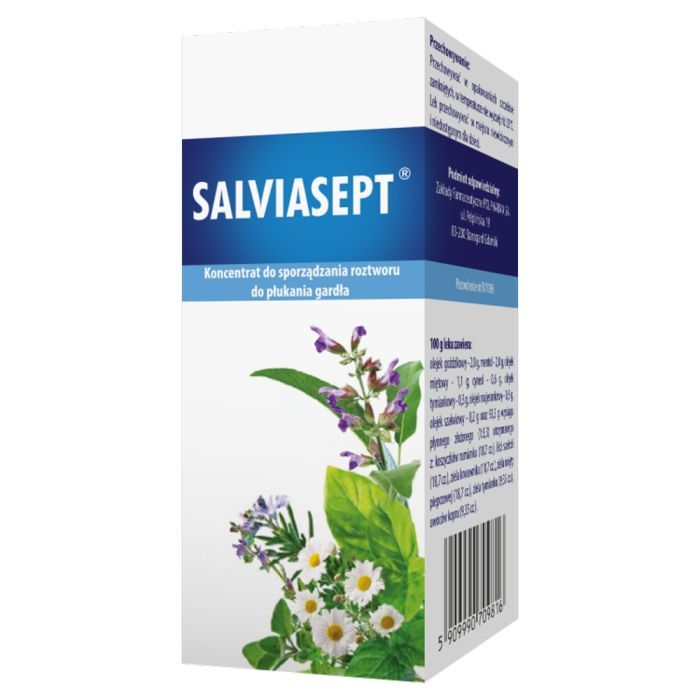 Salviasept, koncentrat do sporządzania roztworu do płukania gardła, 38 ml