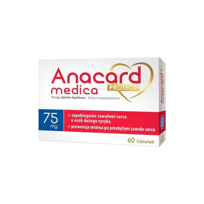 Anacard Medica Protect, 75 mg, tabletki dojelitowe, 60 szt.