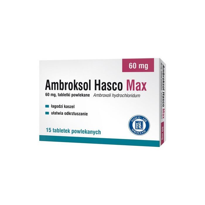 Ambroksol Hasco Max, 60 mg, tabletki powlekane, 15 szt.