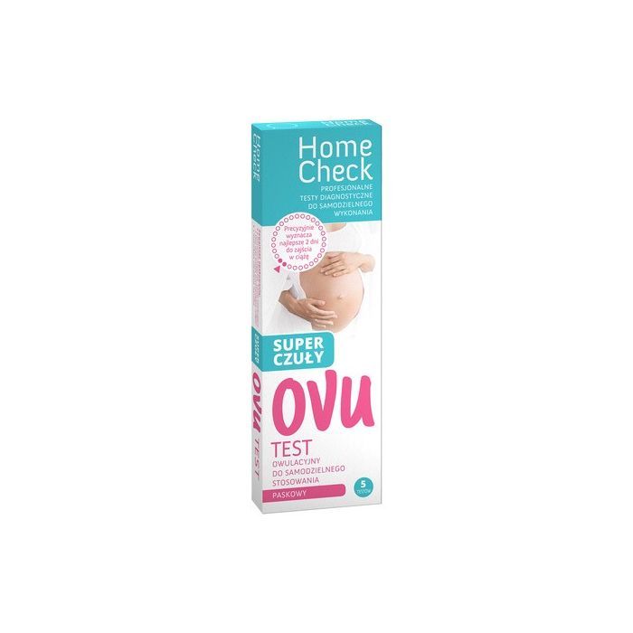 Home Check Ovu, paskowy test owulacyjny, super czuły, 5 szt.