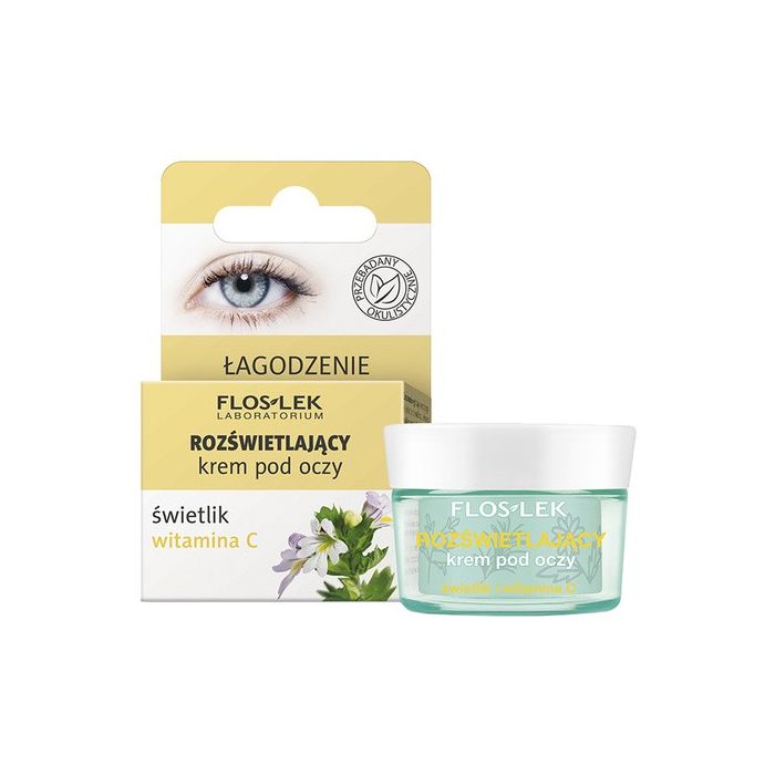 Flos-Lek Laboratorium, rozświetlający krem pod oczy świetlik i witamina C, Łagodzenie, 15 ml