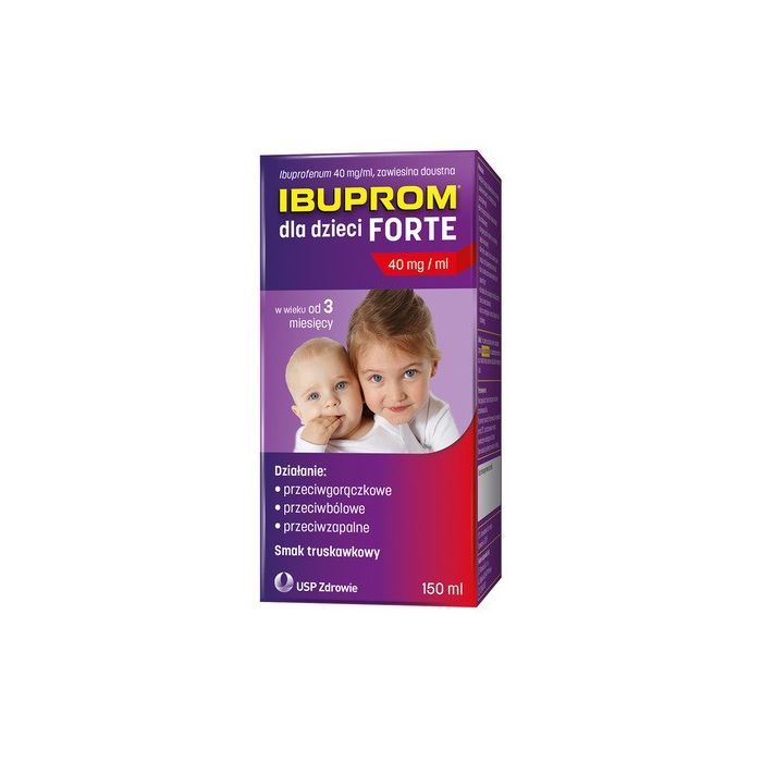 Ibuprom dla Dzieci Forte, 200 mg/5 ml, zawiesina doustna, 150 ml
