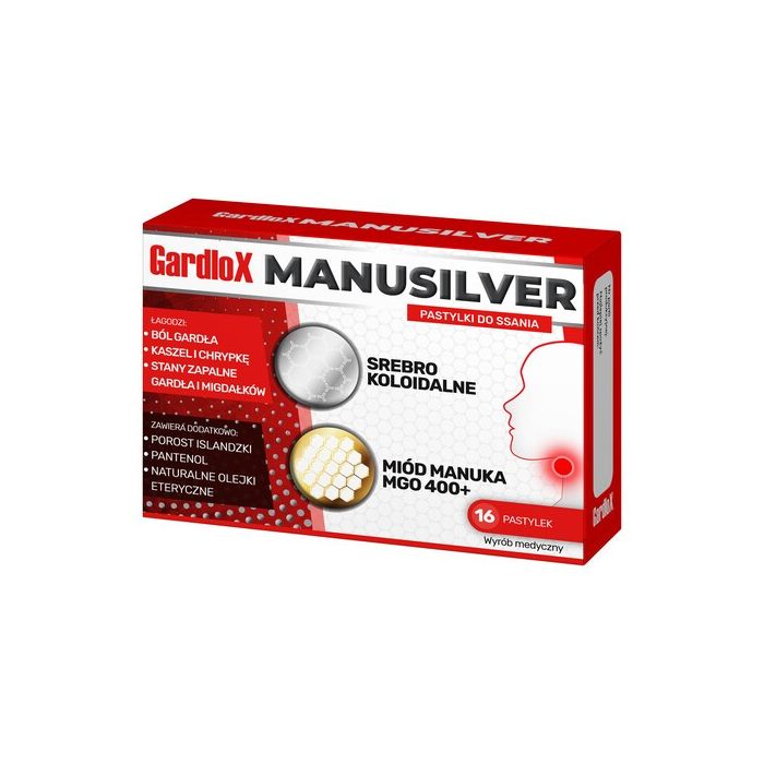 Gardlox Manusilver, pastylki do ssania, 16 szt.