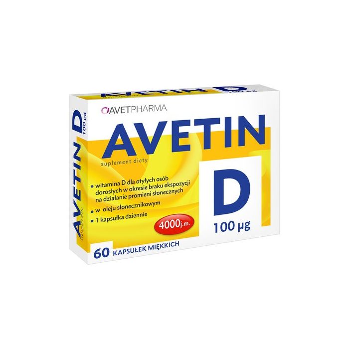 Avetin D, 100 µg, kapsułki, 60 szt.