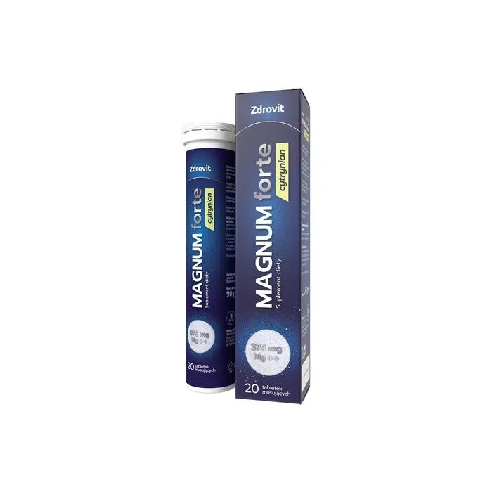 Zdrovit Magnum forte cytrynian, tabletki musujące, 20 szt.