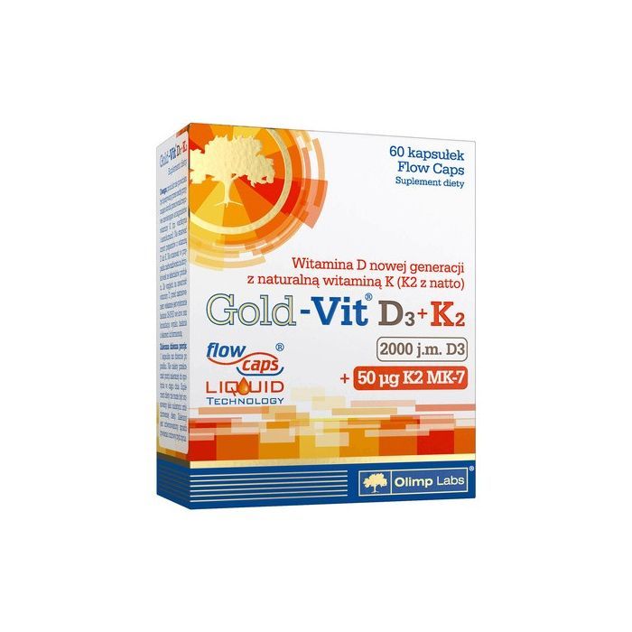 Olimp Gold-Vit D3+K2, 2000 IU + 50 μg, kapsułki, 60 szt.