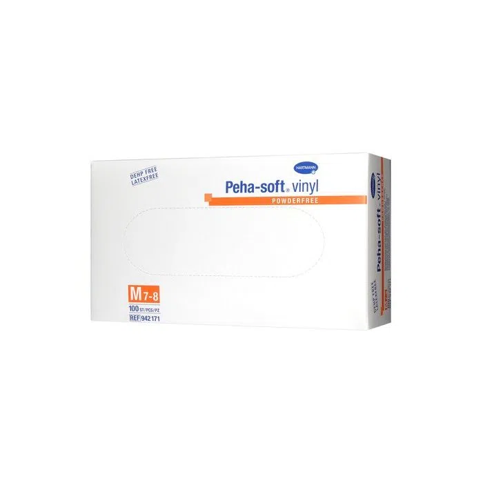 Rękawice Peha-Soft vinyl, winylowe, niejałowe, bezpudrowe, rozmiar średni, 100 szt.