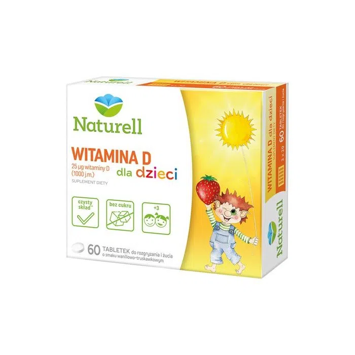 Naturell Witamina D dla dzieci, tabletki, 60 szt.