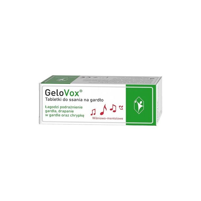 GeloVox, tabletki do ssania na gardło, wiśniowo-mentolowe, 10 szt.