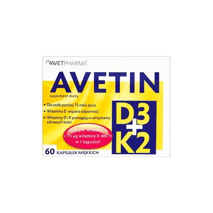 Avetin D3 + K2, kapsułki miękkie, 60 szt. main product photo