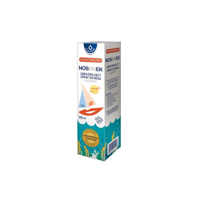Nosonek, łagodny hipertoniczny roztwór wody morskiej do nosa, spray, 120 ml