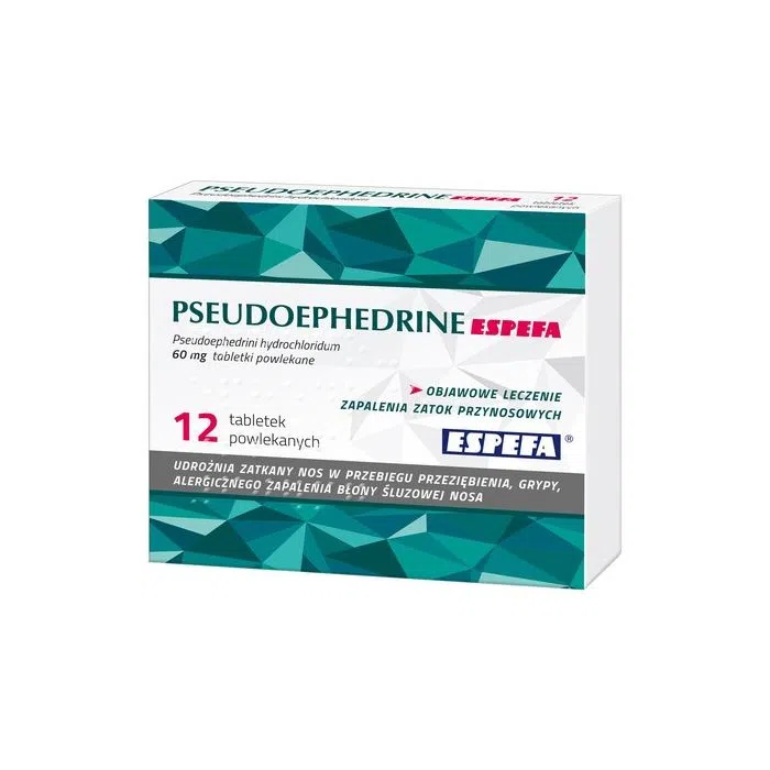 Pseudoephedrine Espefa, 60 mg, tabletki powlekane, 12 szt
