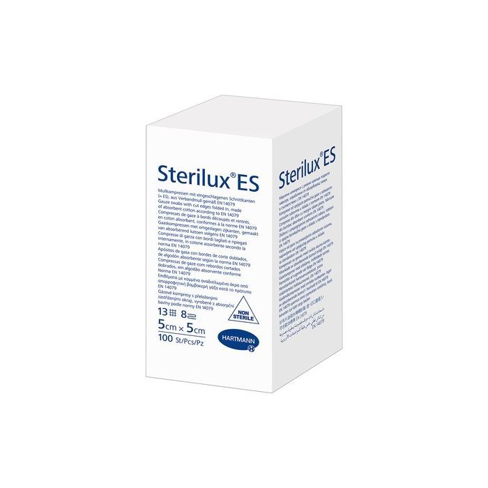 Sterilux ES, kompresy niejałowe, 13-nitkowe, 8 warstwowe, 5 cm x 5 cm, 100 szt.
