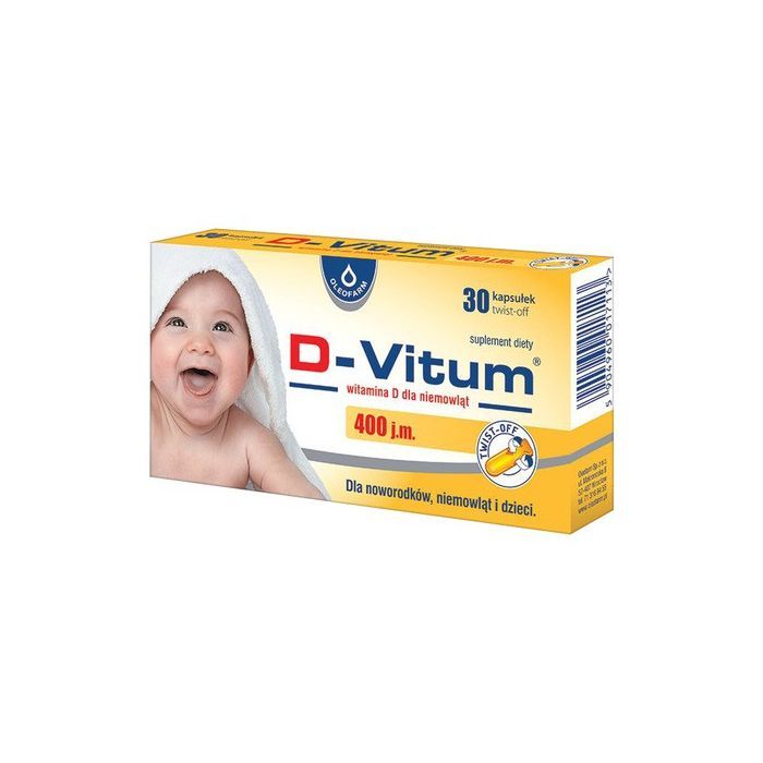 D-Vitum Witamina D dla niemowląt 400 j.m., kapsułki twist-off, 30 szt.