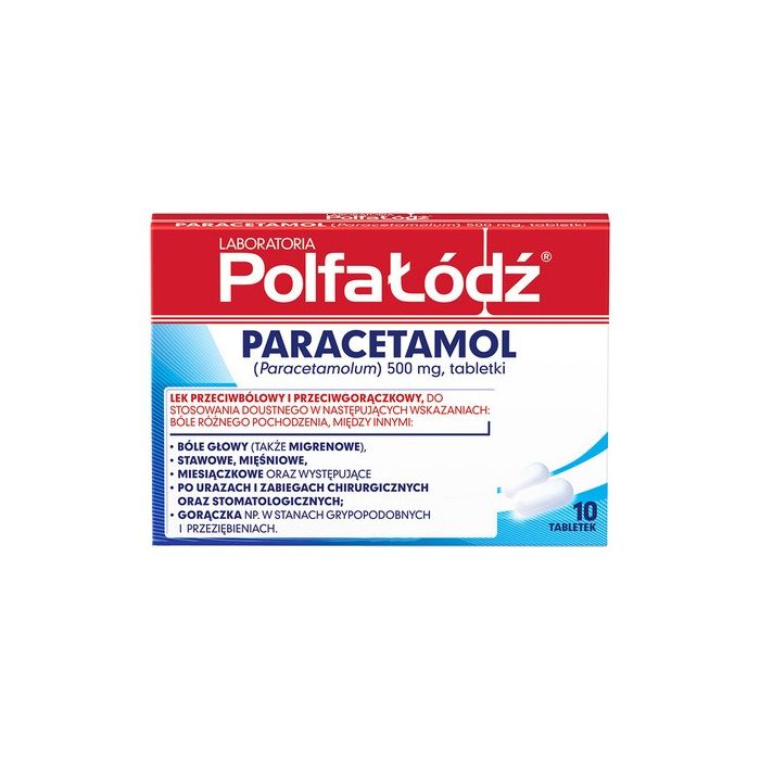 Paracetamol Polfa-Łódź, 500 mg, tabletki, 10 szt