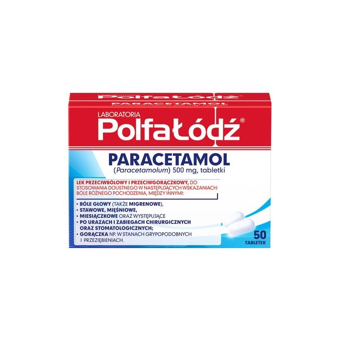 Paracetamol Polfa-Łódź, 500 mg, tabletki, 50 szt.