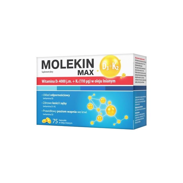Molekin D3 + K2 MAX w oleju lnianym, kapsułki, 75 szt.