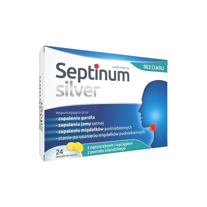 Septinum silver, pastylki do ssania, 24 szt.