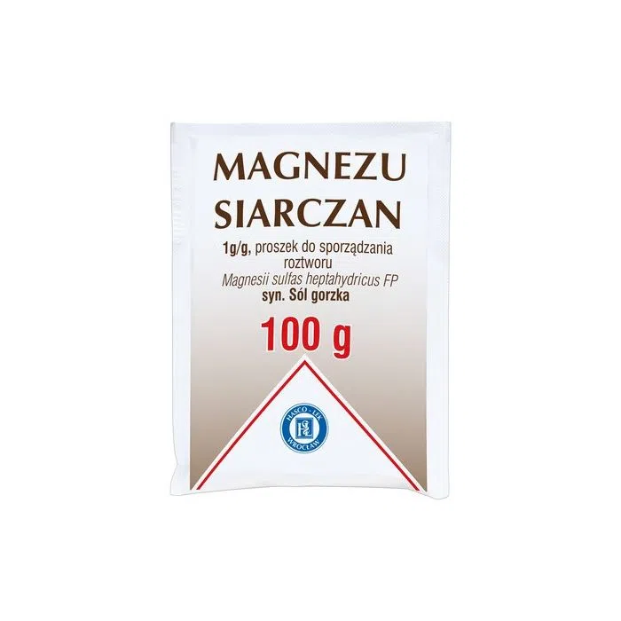 Magnezu siarczan (Magnesium sulfas), proszek do sporządzania roztworu, 100 g (Hasco)