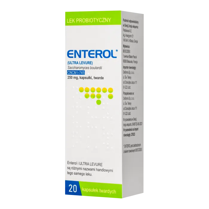 Enterol, 250 mg, kaps.twarde,(i.rów),Delf,Grecja, 20 szt