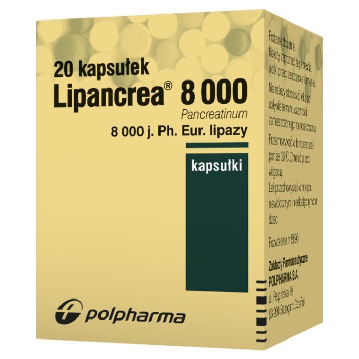 Lipancrea, kapsułki, 8000 j. lipazy, kapsułki, 20 szt. main product photo