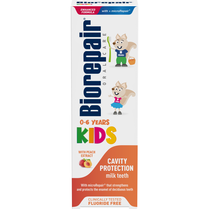 BioRepair Kids, pasta do zębów, brzoskwinia, 0-6 lat, 50 ml