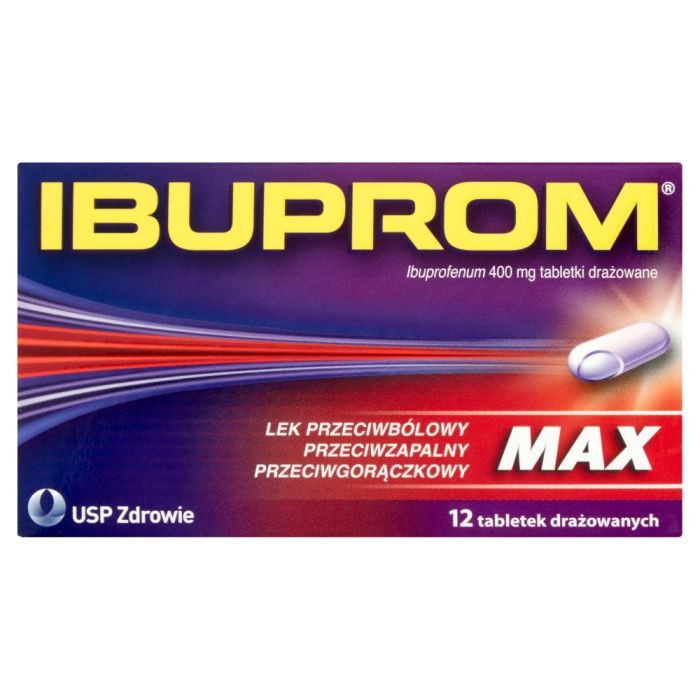 Ibuprom Max, 400 mg, tabletki drażowane, 12 szt. main product photo