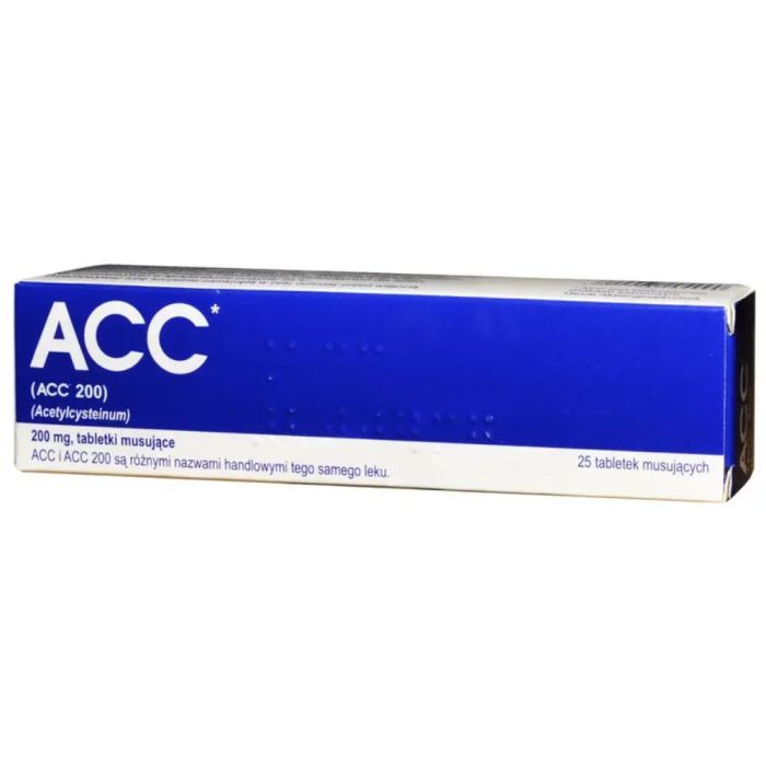 ACC, 200 mg, tabl.musuj.,(i.rów),MDZ,Norwegia, 25 szt
