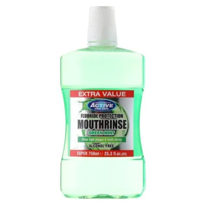 Active Green Mint, płyn do ust z fluorem, bez alkoholu, 750 ml