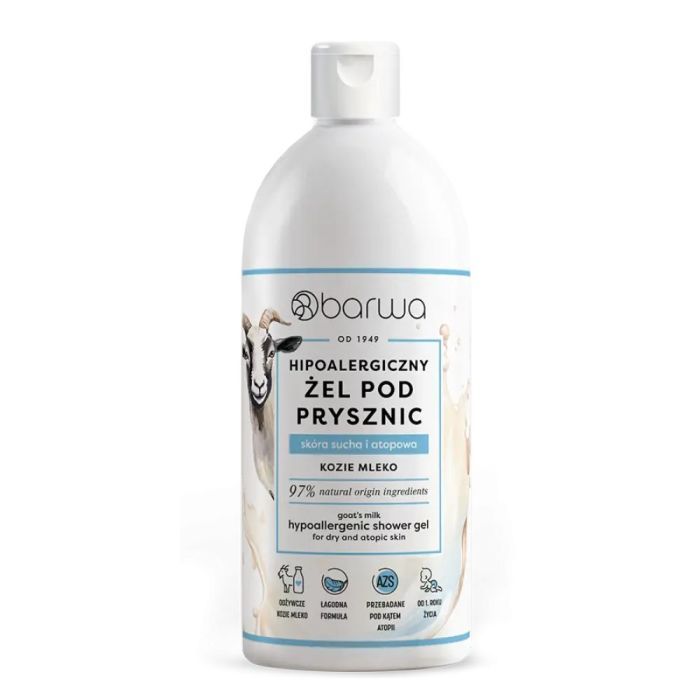 Barwa, Hipoalergiczny żel pod prysznic kozie mleko skóra sucha, 400 ml