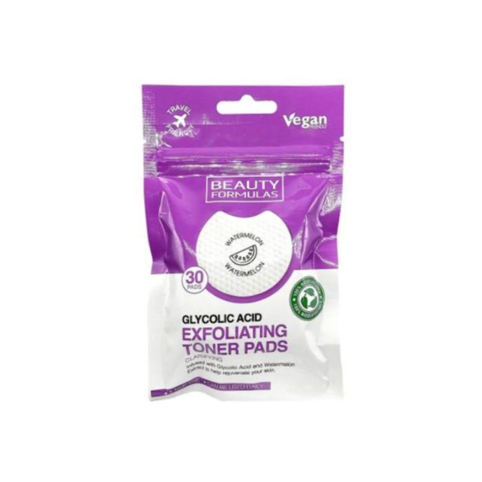 Beauty Formula, płatki złuszczające nasączone kwasem glikolowym, 30 szt.