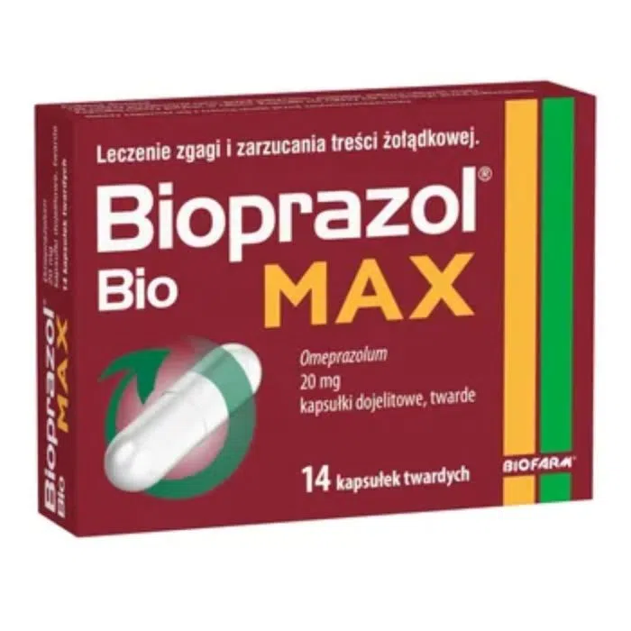 Bioprazol Bio Max, 20 mg, kaps.dojelit.twarde, 14szt