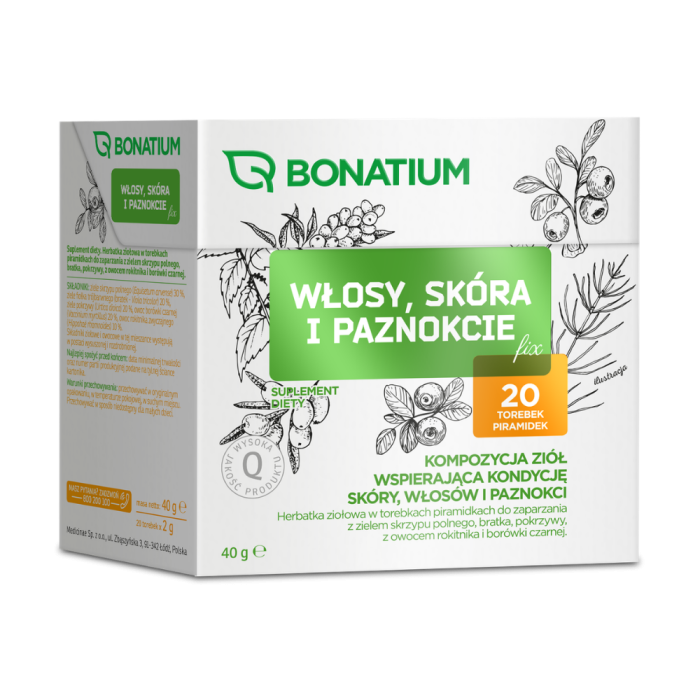 Bonatium Włosy, skóra i paznokcie fix, herbata ziołowa, 20 szt.