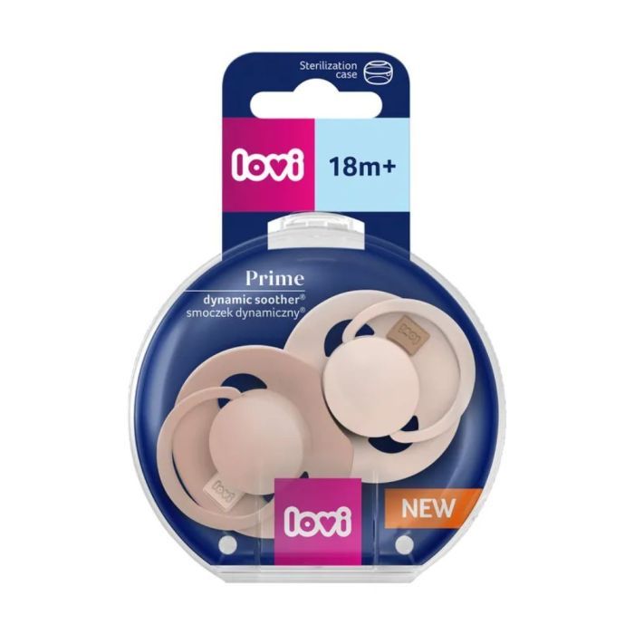 Canpol Lovi Prime, dynamiczny smoczek uspokajający silikonowy, 18 m+ Nude/Blush, 2 szt. main product photo
