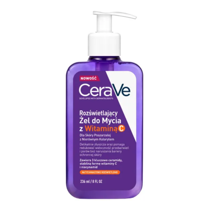 CeraVe, żel do mycia, rozświetlający, z witaminą C, 236 ml