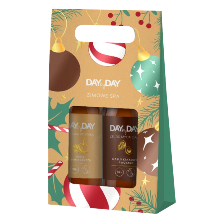 DAYbyDAY Zestaw Balsam Imbir i pomarańcza, Żel Masło kakaowe i Awokado, 2x400 ml