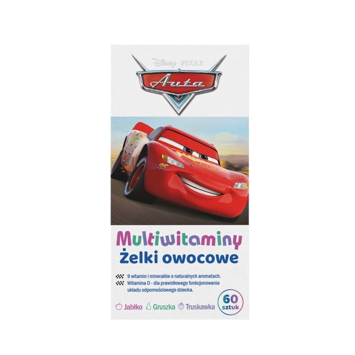 Disney Auta Multiwitaminy, żelki, owocowe, 60 szt.