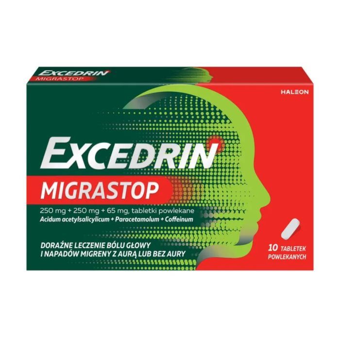 Excedrin MigraStop, tabl.powl.,(i.rów),MDZ,Belgia, 10 szt